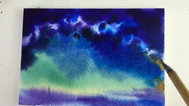 Watercolor Milky Way Sky Painting Demonstration смотреть онлайн