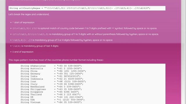 Java Regular Expressions to Validate phone numbers смотреть онлайн