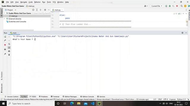 Snake, Water And Gun Game In Python Using PyCharm ? || @MastersOfCoding2908 || #python || 2023 смотреть онлайн