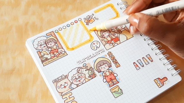 ASMR Small Mochi : Yellow and Orange Pinocchio Journal 💛🧡 | Journal With Me смотреть онлайн