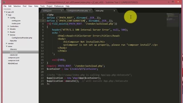 RESTful web services platform using Joomla! Framework - Part #03 Configuration File смотреть онлайн
