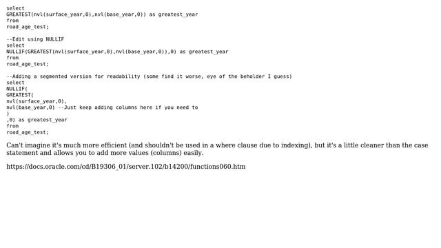 Databases: Select the greatest value from each column, even if one of the values is null смотреть онлайн