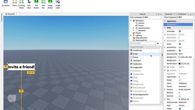 How to make a invite friend button! [Roblox studio!] смотреть онлайн