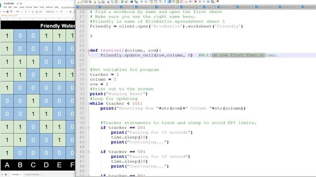 Python Google Sheet BattleShip sea reset Homework 4 Part 1 смотреть онлайн