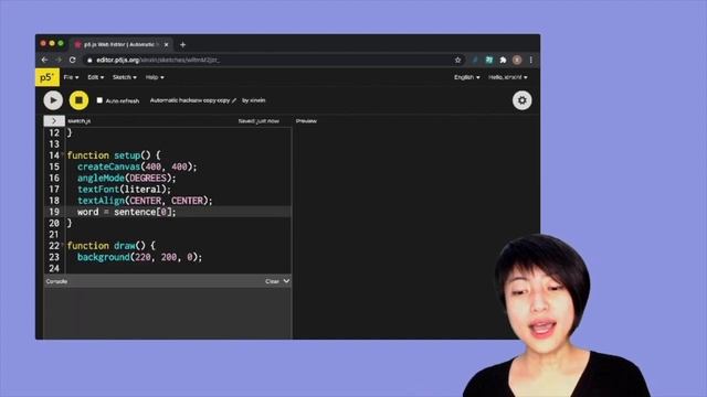 12.2 JavaScript setInterval() - Text Animation - p5.js Tutorial смотреть онлайн