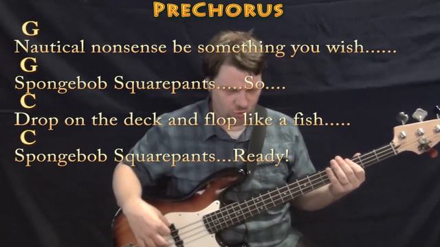 Spongebob Squarepants (TV Theme) Bass Guitar Cover Lesson in G with Chords/Lyrics смотреть онлайн