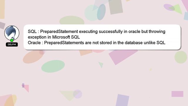 SQL : PreparedStatement executing successfully in oracle but throwing exception in Microsoft SQL смотреть онлайн