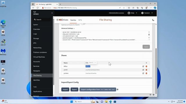 COCKPIT GUI SAMBA FILE SHARING Set up a Simple Samba ZFS Share. смотреть онлайн