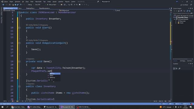 unity json ile kaydetme ve yükleme смотреть онлайн