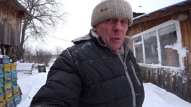 СНЕГОПАД НА ПАСЕКЕ, ЧИЩУ СНЕГ И ЗАКИДЫВАЮ УЛЬИ, ПЧЁЛЫ В ЗИМОВНИКЕ смотреть онлайн