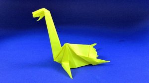 Как сделать динозавра из бумаги. Оригами Плезиозавр