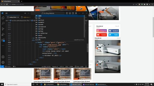 How to Create a Pro Level Blog Website Using: HTML, CSS and JavaScript смотреть онлайн