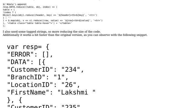 Fetching data from nested JSON using jQuery and displaying in table (2 Solutions!!) смотреть онлайн
