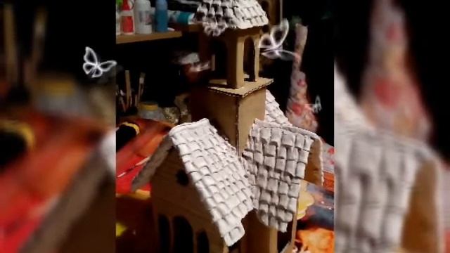 Как сделать своими руками Рождественский домик из картона. смотреть онлайн