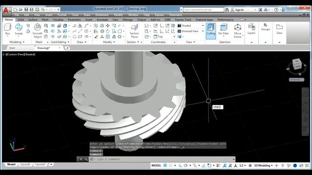 Making 3D Helical Gear by Sweep (twist) command - Autocad 2017 смотреть онлайн