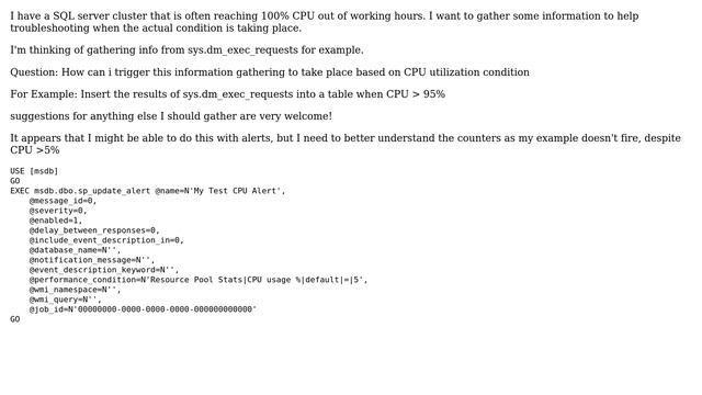 Databases: Collect performance information on high CPU condition in SQL Server смотреть онлайн