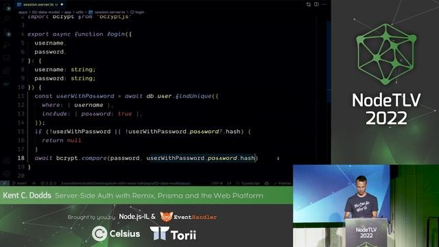 Kent C Dodds @ NodeTLV 22 - Server-side Auth with Remix, Prisma, and the Web Platform смотреть онлайн