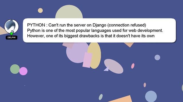 PYTHON : Can't run the server on Django (connection refused) смотреть онлайн