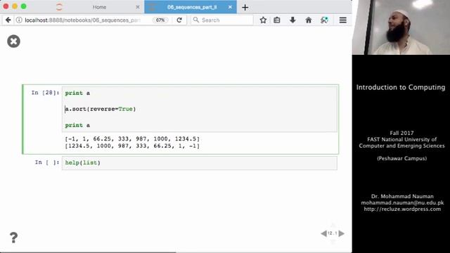 Intro to Computing 15 - Nested Sequences, Tuples, List Comprehensions (Urdu) смотреть онлайн
