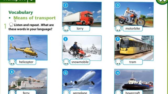 Excel 6 Means of transport Vocabulary p 99 100 смотреть онлайн