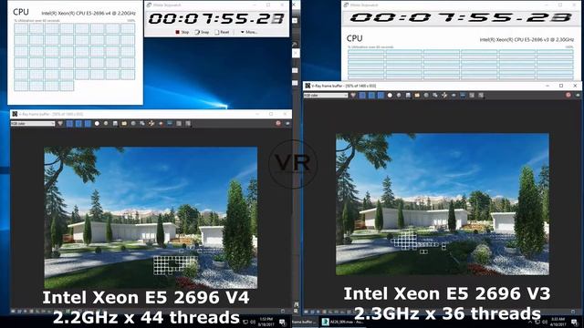 Render Time Intel E5 2696 V3 vs E5 2696 V4 3Dsmax Vray 3 4 Extorior смотреть онлайн