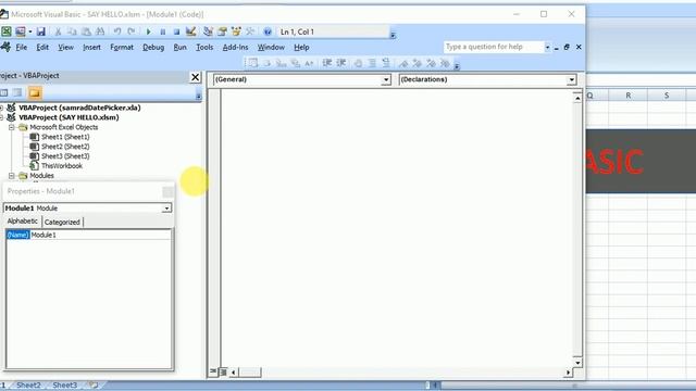 PART-1,VBA Beginner ,Create button , Insert module ,Insert , msgbox VBA code say hello , EXCEL, смотреть онлайн
