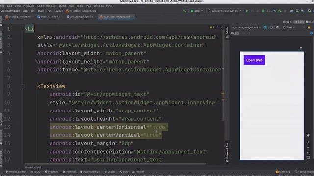 how to create widget in android studio kotlin programmatically смотреть онлайн