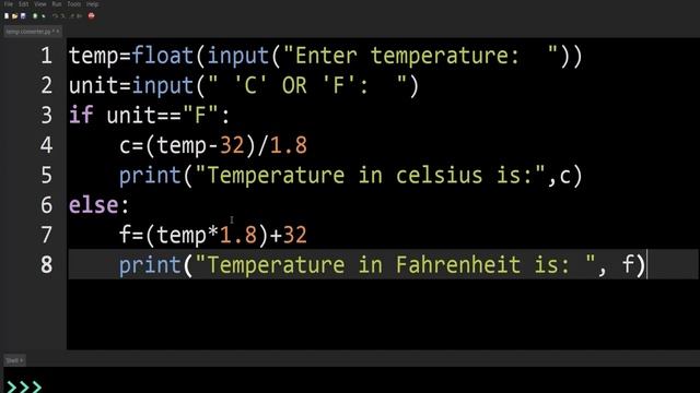 E#12 | Project : Temperature Converter using if statement in Python смотреть онлайн
