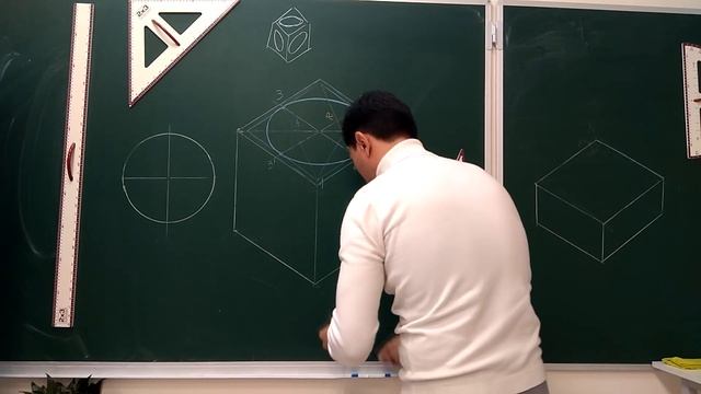 8 класс. 3 четверть. 3 урок. Окружности в изометрических проекциях. смотреть онлайн