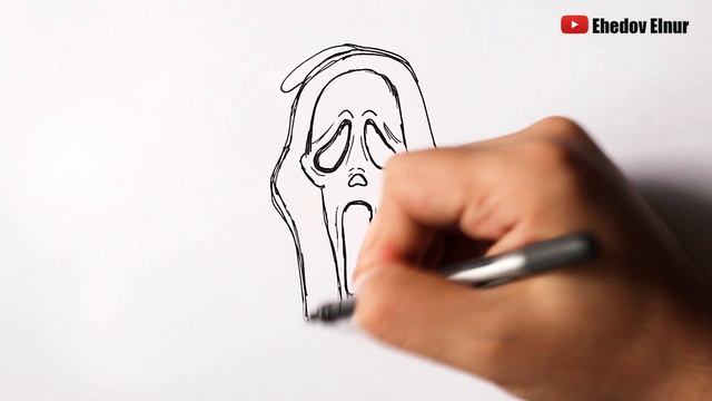 Как нарисовать маску из фильма Крик смотреть онлайн