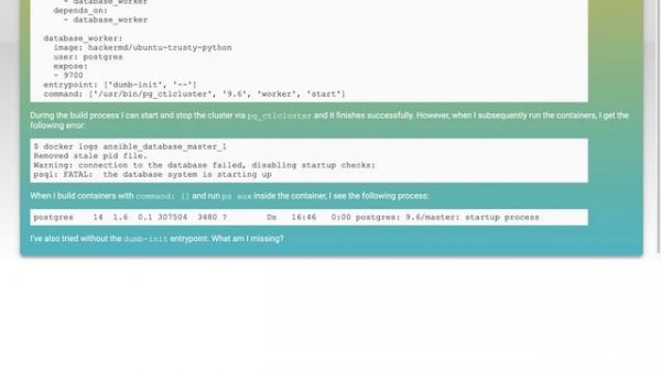 Dockerized PostgreSQL: psql: FATAL: the database system is starting up