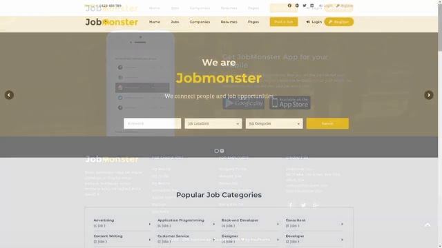 Jobmonster Job Portal Website ★ WordPress Themes & Templates ★ смотреть онлайн