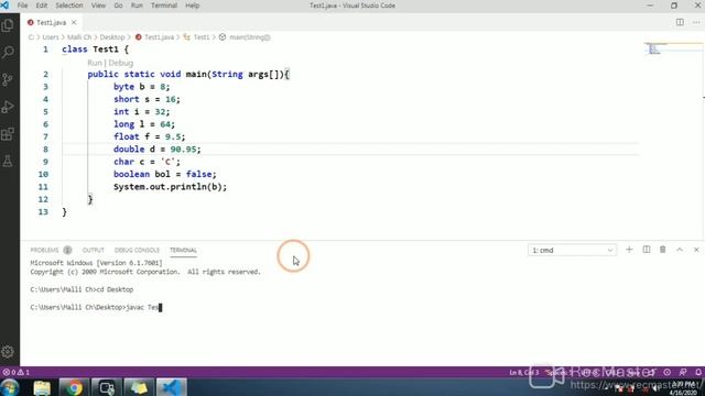 Datatypes in Java(In Telugu) with practical example program смотреть онлайн