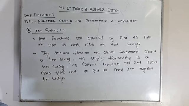 Module -1- IT TOOLS & Business System-CHAPTER 5 MS EXCEL – FUNCTION PART II,FORMATTING A WORKSHEE смотреть онлайн