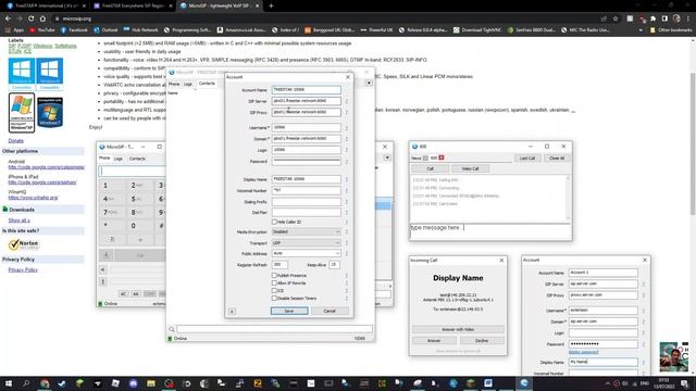 FREESTAR SIP Server-MicroSip PC смотреть онлайн