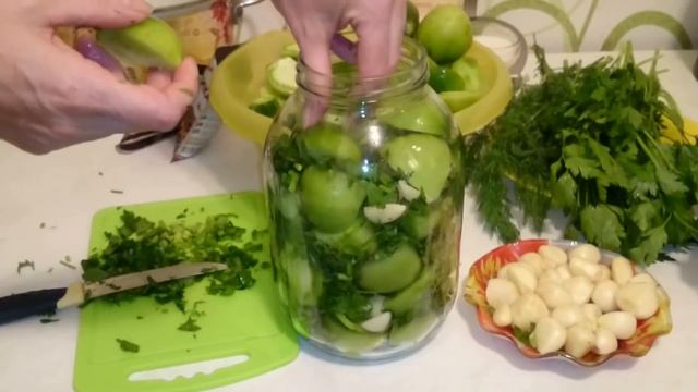 Салат из зеленых помидор на зиму без уксуса Простой рецепт заготовки! смотреть онлайн