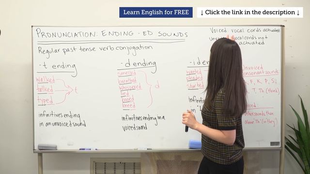 -t, -d or -id? | Past Tense -ED verb endings | English Pronunciation смотреть онлайн