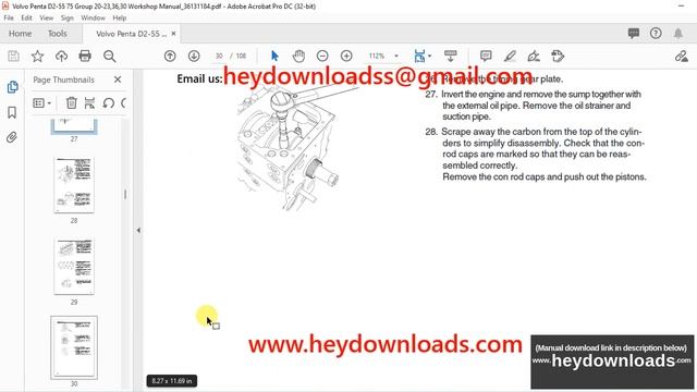 Volvo Penta D2-55 D2-75 Group 20-23,36,30 Workshop Manual_36131184 - PDF DOWNLOAD смотреть онлайн