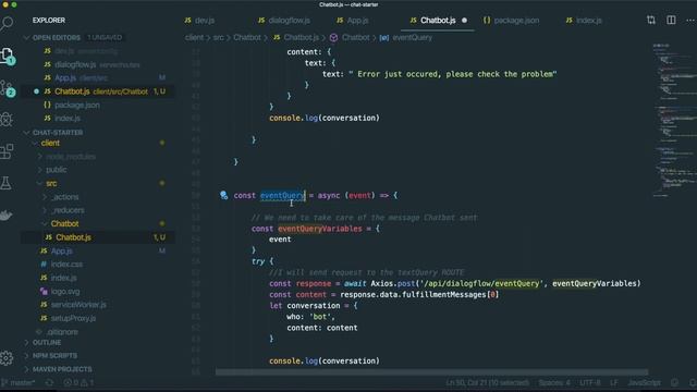 Chatbot Clone #7 eventQuery Function ( Dialogflow, React Project , MERN Stack ) смотреть онлайн