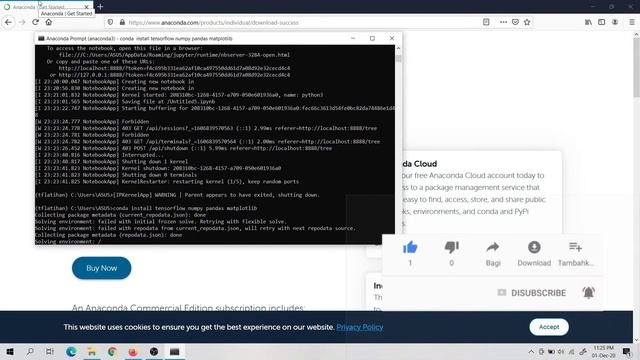 Install Tensorflow, Membuat Environment, Install Tensorflow GPU Pada Anaconda смотреть онлайн