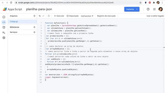 Como transformar uma planilha em JSON pelo Google Sheets смотреть онлайн