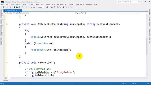 How to Create and Extract ZipFile in C# NET 2012 смотреть онлайн