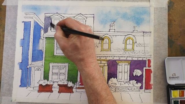 How to paint in Line and Wash - Jelly Bean Row! смотреть онлайн