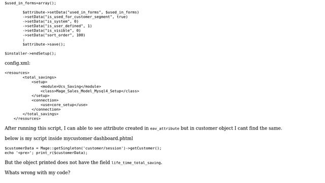 Magento: Unable to get customer custom attribute смотреть онлайн