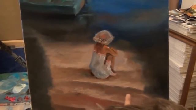 Девушка у лодки Живопись маслом Художник Александр Южаков смотреть онлайн