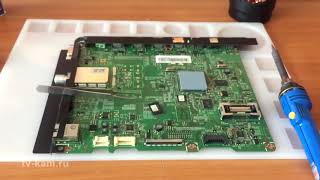 Ремонт материнской платы телевизора Samsung UE37D5520RW Цикличная перезагрузка. смотреть онлайн