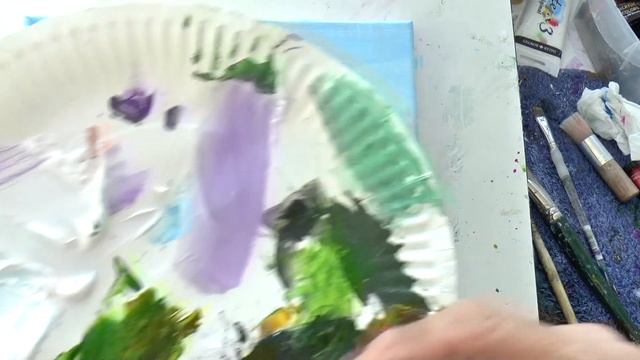 Как рисовать Маковое поле акрилом. How to paint poppy field with acrylic. смотреть онлайн