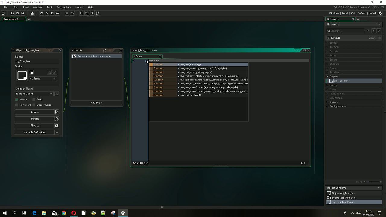 Hello, World! В GameMaker Studio 2 | Code tutorial смотреть онлайн