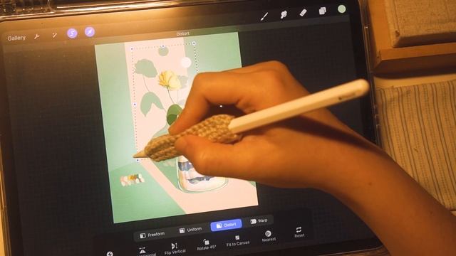 Cozy Night Painting on Procreate iPad with me, pencil sounds, relaxing music смотреть онлайн