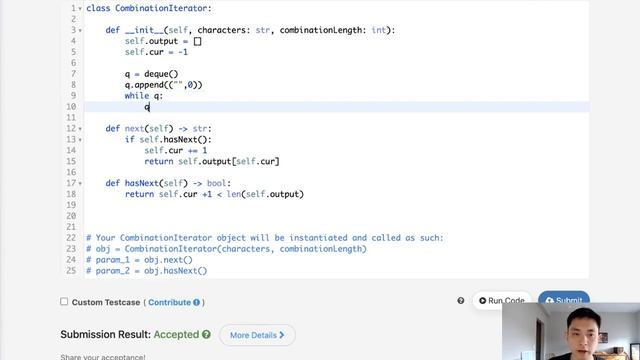 Leetcode - Iterator for Combination (Python) смотреть онлайн
